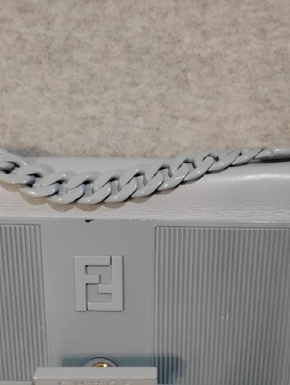 Fendi X Chavos Stain Metal iPhone Case Powder Blue. - Picture 2 of 8